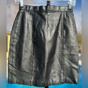 Cognac Skirt Womens Size 5/6 Black Leather Short Vintage Grunge Lined